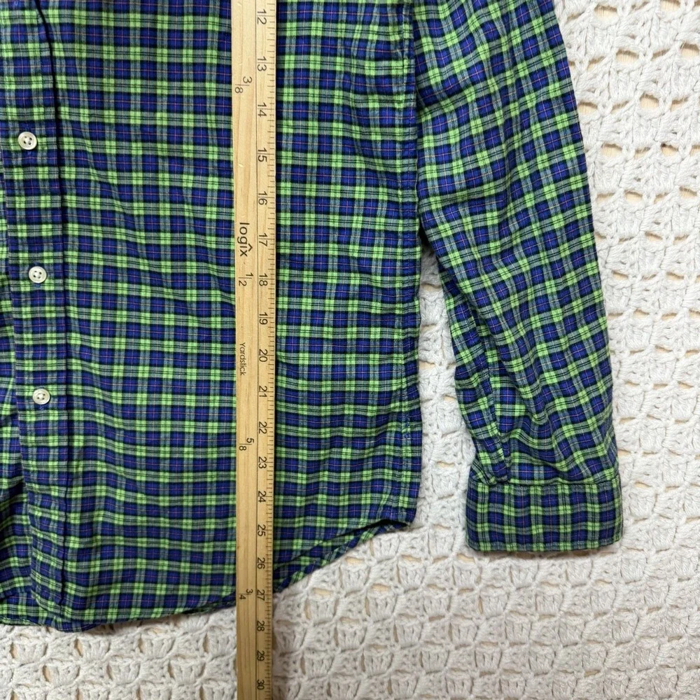Ralph Lauren Shirt Mens S‎ Green Blue Orange Pony Check Button Down 100%Cotton